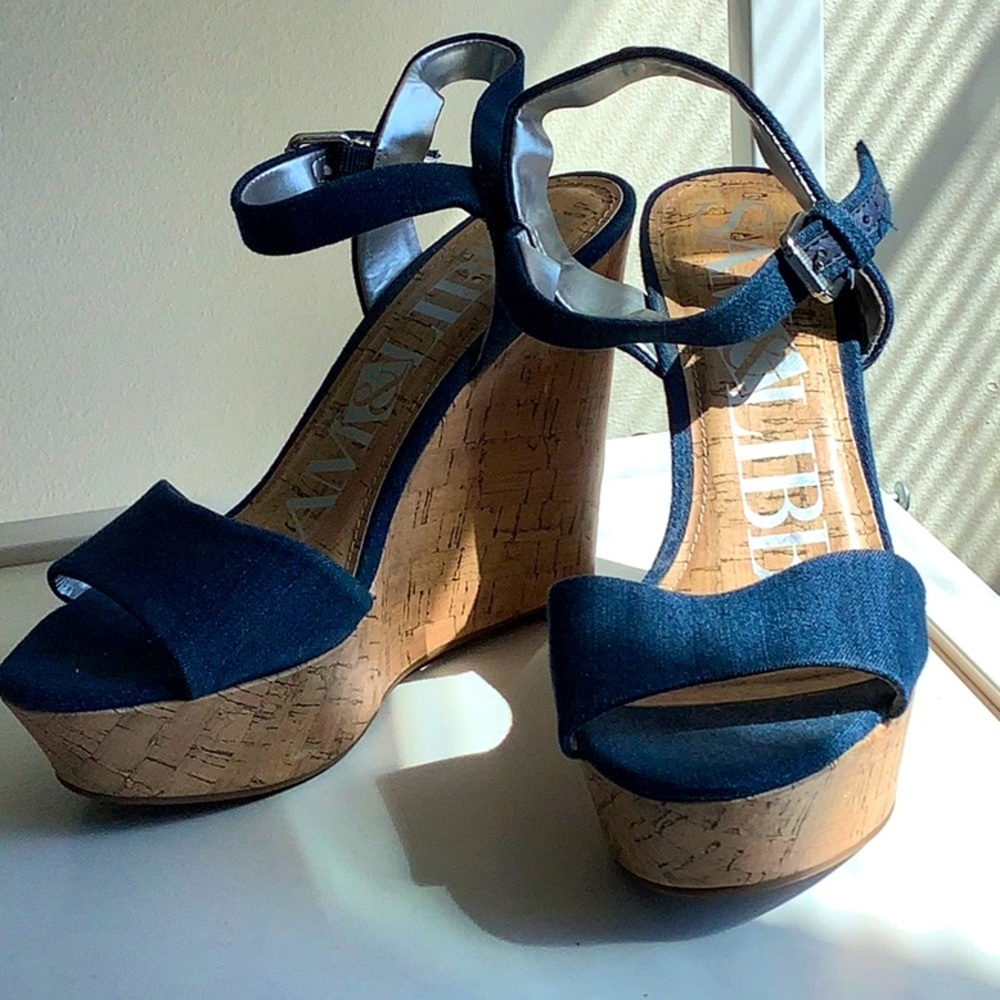 Blue Summer Wedges